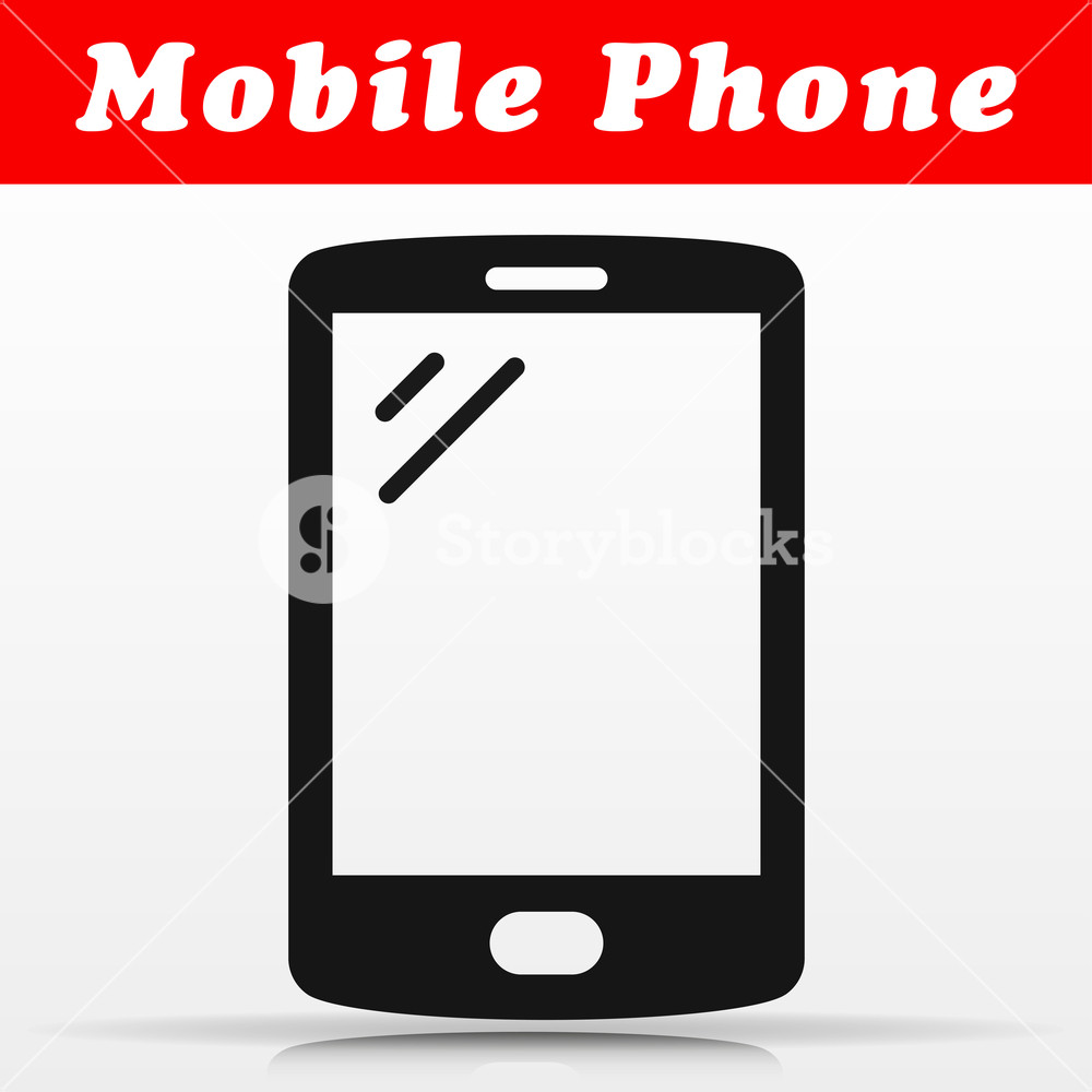 1000x1000 Illustration Of Mobile Phone Vector Icon Design Royalty Free Stock