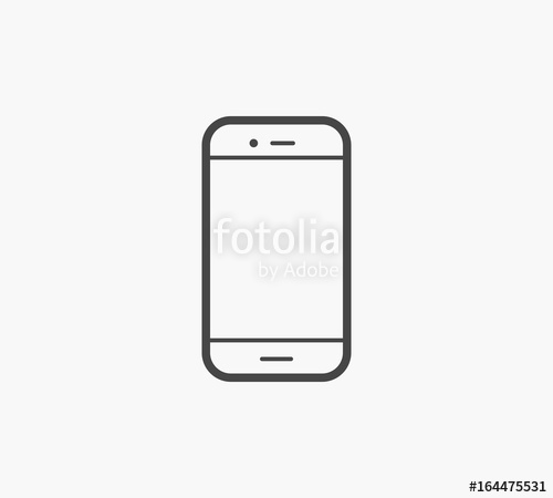 500x450 Simple Line Of Cell Phone Vector Icon Stock Image And Royalty