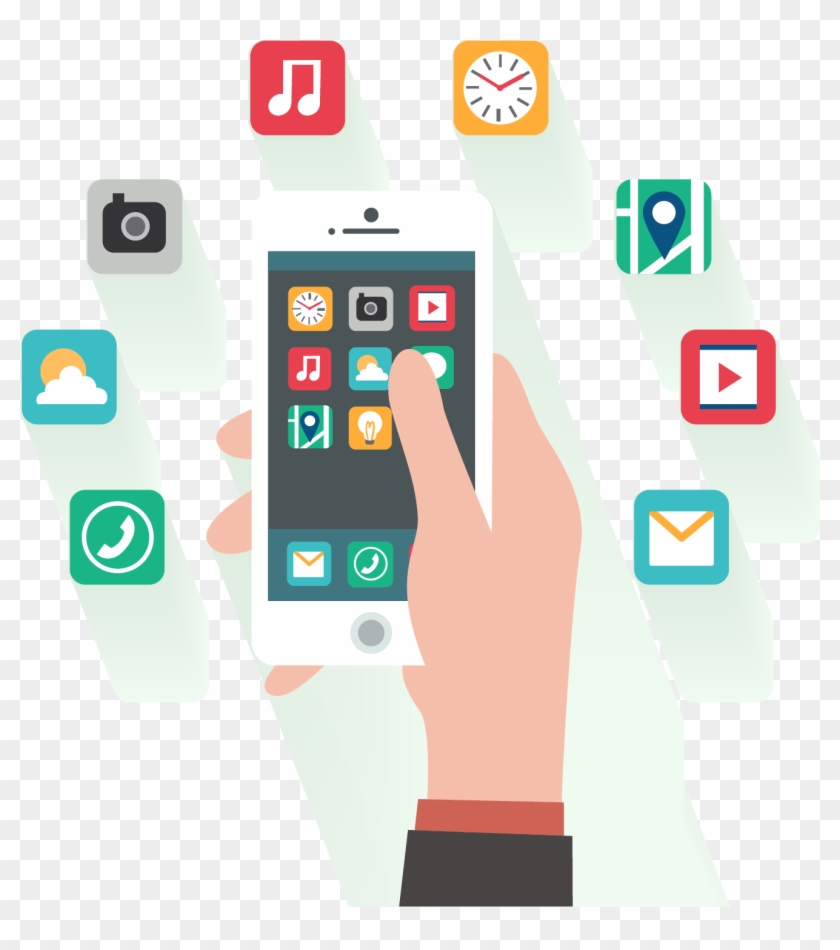 840x950 Smartphone Mobile App Development Flat Design