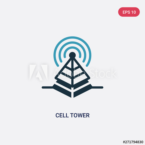 500x500 Two Color Cell Tower Vector Icon From Technology Concept Isolated