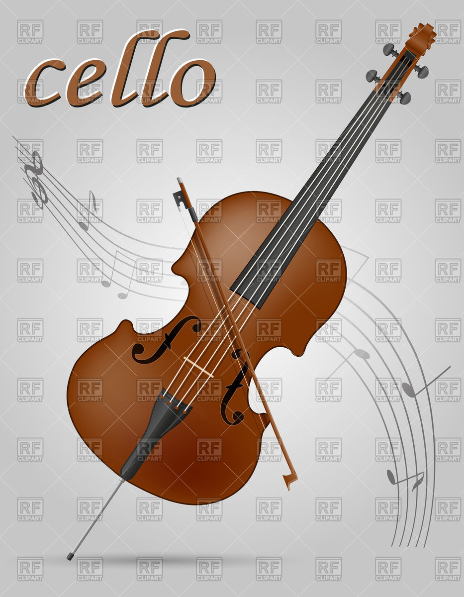 933x1200 Cello Illustration Isolated On Gray Background Vector Image
