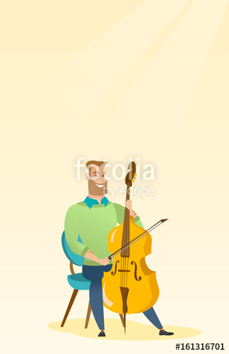 324x500 Man Playing The Cello Vector Illustration Stock Image