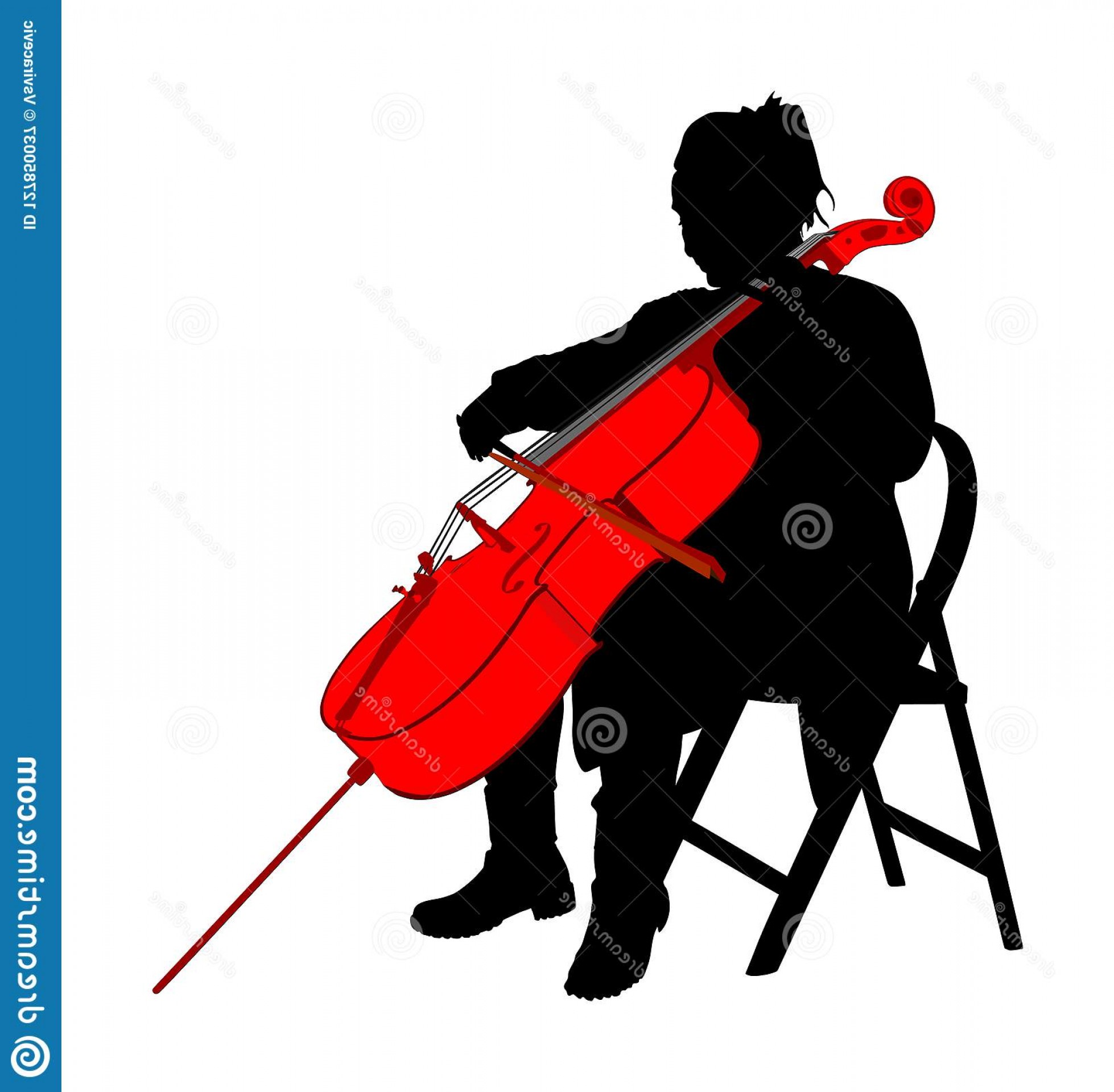 1958x1920 Woman Cellist Siting Playing Cello Vector Silhouette Music Artist