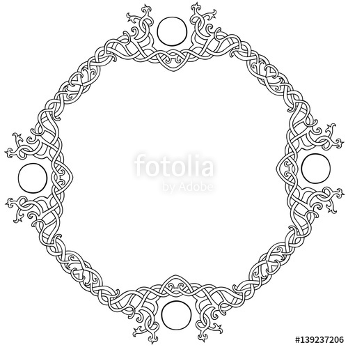 500x498 Vector Illustration Of Celtic Knot Circle Frame Black And White