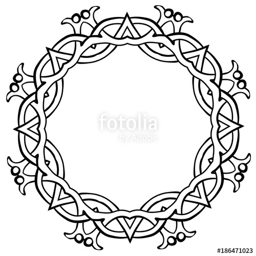 500x500 Vector Illustration Of Celtic Knot Circle Viking Frame Black