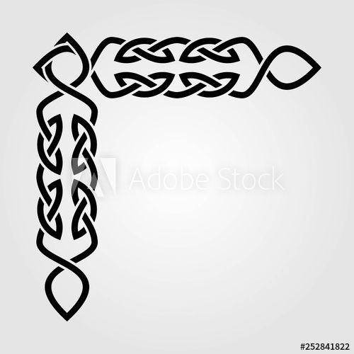 500x500 Celtic Style Corner Isolated On White Background Vector