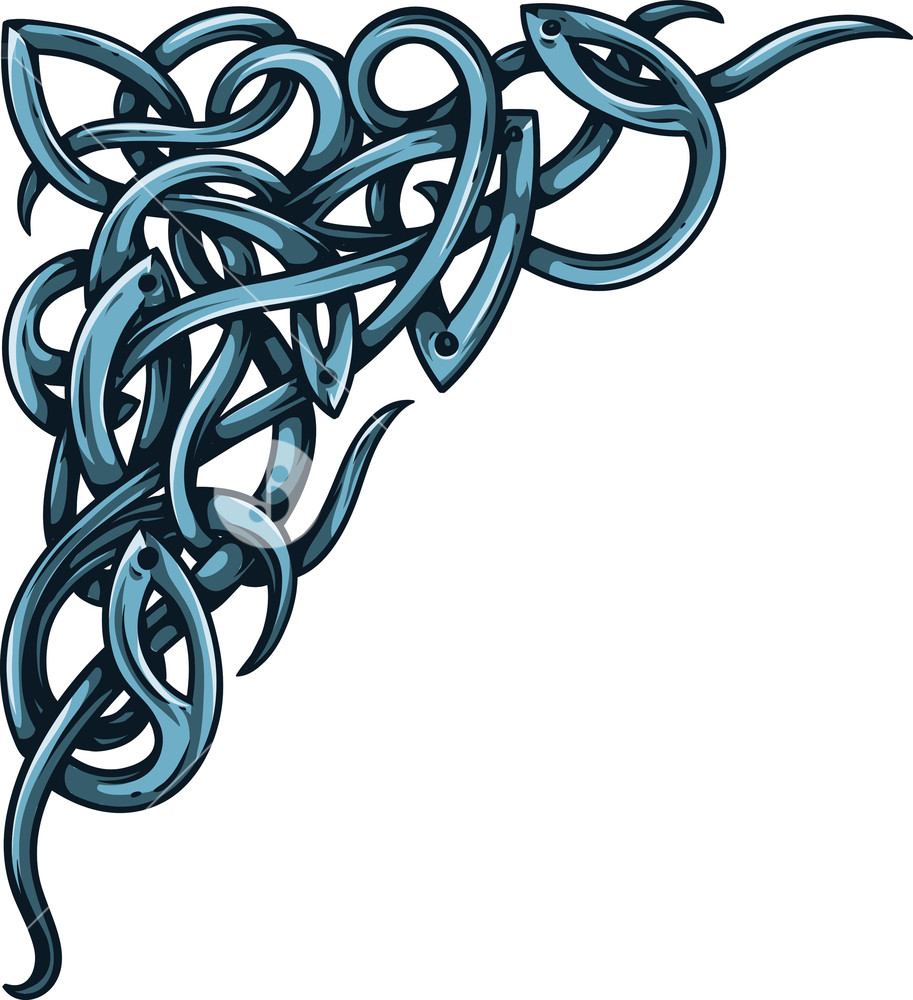913x1000 Celtic Corner Vector Element Royalty Free Stock Image