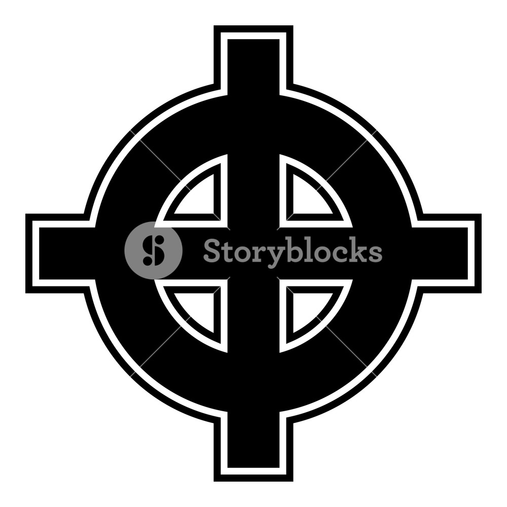 1000x1000 Celtic Cross White Superiority Icon Black Color Vector