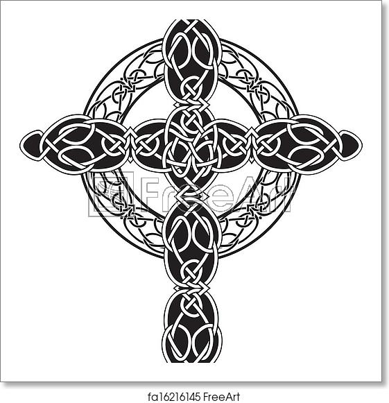 561x581 Free Art Print Of Knotted Celtic Cross Stencil Knotted Celtic