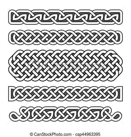 Celtic Knots Vector Medieval Borders Set In Black And White 450x470 Celtic Knots Vector Medieval Borders Set In Black And White