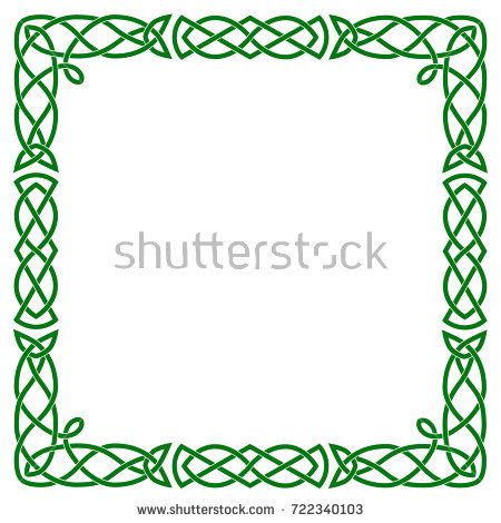 A Square Celtic Frame Isolated Vector Green Image On White 450x470 A Square Celtic Frame Isolated Vector Green Image On White