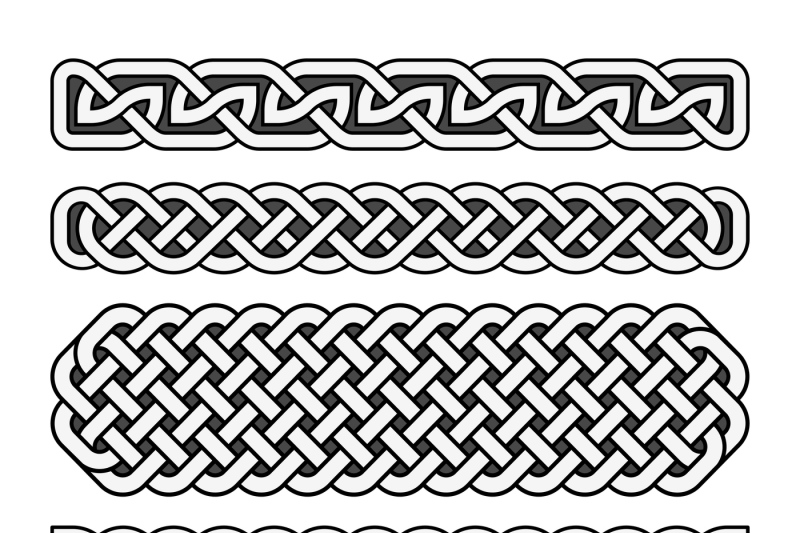 800x533 Celtic Knots Vector Medieval Borders Set In Black And White