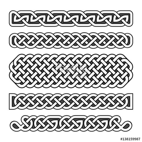 Celtic Knots Vector Medieval Borders Set In Black And White Stock 500x500 Celtic Knots Vector Medieval Borders Set In Black And White Stock