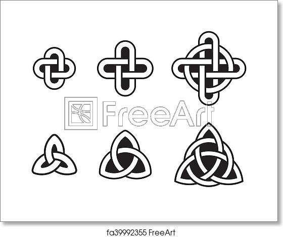 560x470 Free Art Print Of Celtic Knot Set Celtic Knots Set, Traditional