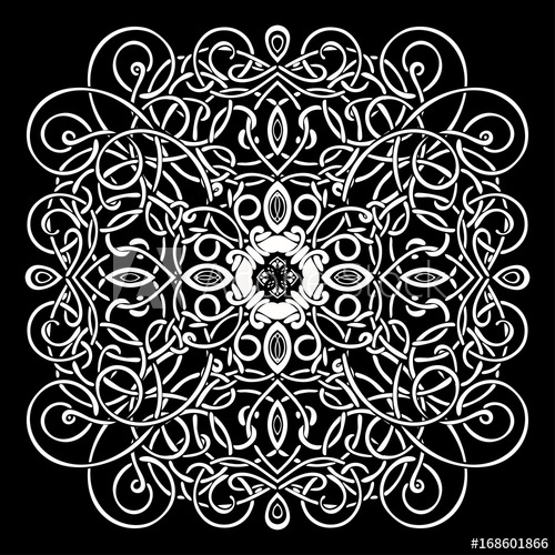 500x500 Celtic Pattern, Vector Wicker Ornament, Hand Drawing Decorative