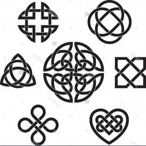 300x300 Celtic Shamrock Knot In Circle Symbol Ireland Vector Symbol Symbol