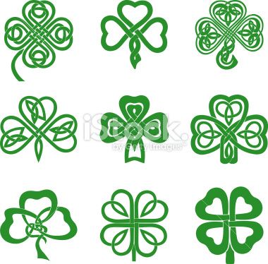 380x374 Collection Of Celtic Knot Shamrocks Including Three And Four Leaf