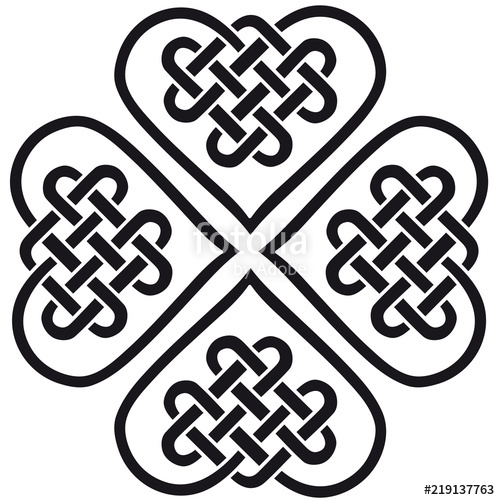500x500 Shamrock Celtic Knot Silhouette Wall Sticker Stock Image