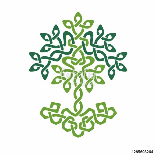 500x500 Celtic Tree Of Life, Green Weaved Ornament Stock Image