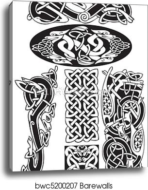 305x390 Celtic Vector Art Collection, Canvas Print Barewalls Posters