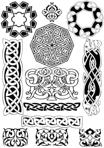 354x500 Celtic Vector Art Collection On A White Background Stock Image