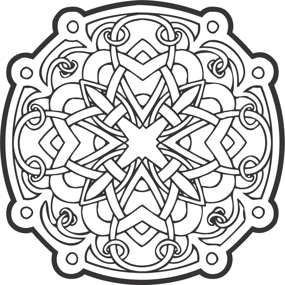 1160x1163 Hd Celtic Ornament Vector Free Round Tracery