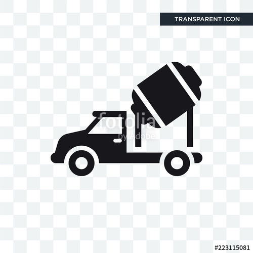 500x500 Cement Truck Vector Icon Isolated On Transparent Background