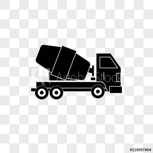 500x500 Cement Truck Vector Icon On Transparent Background, Cement Truck