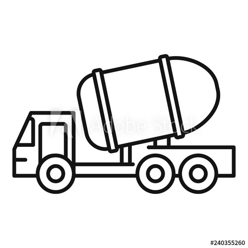 500x500 Cement Truck Icon Outline Cement Truck Vector Icon For Web Design