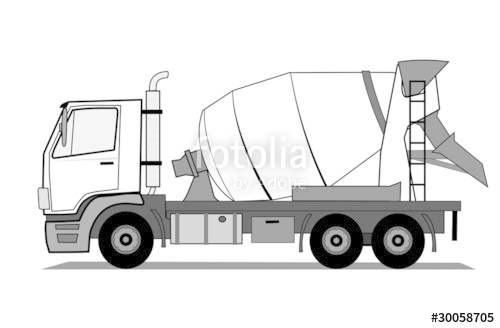 500x328 Concrete Mixer Truck Vector Stock Image And Royalty Free Vector