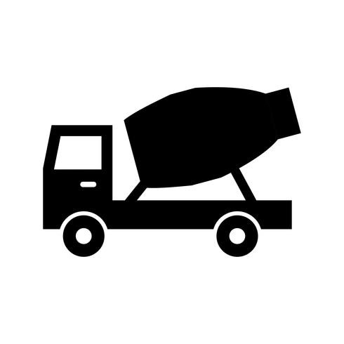 490x490 Cement Mixer Truck Glyph Black Icon