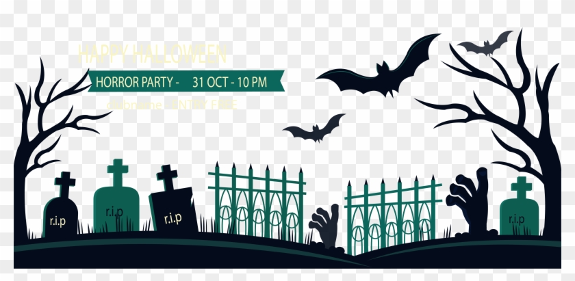 840x411 Cemetery Vector Graveyard Silhouette