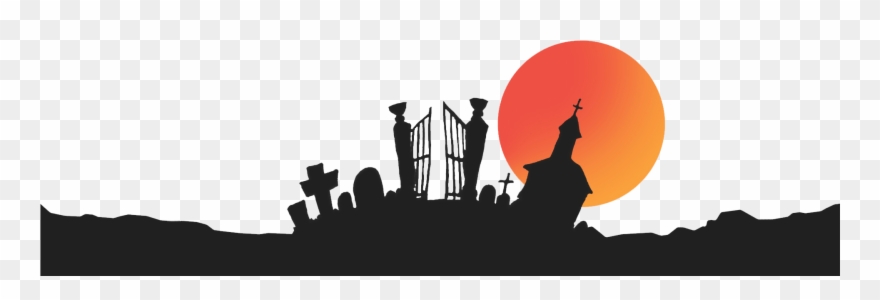 880x300 Cemetery Vector Graveyard Silhouette