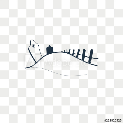 500x500 Cemetery Vector Icon Isolated On Transparent Background, Cemetery