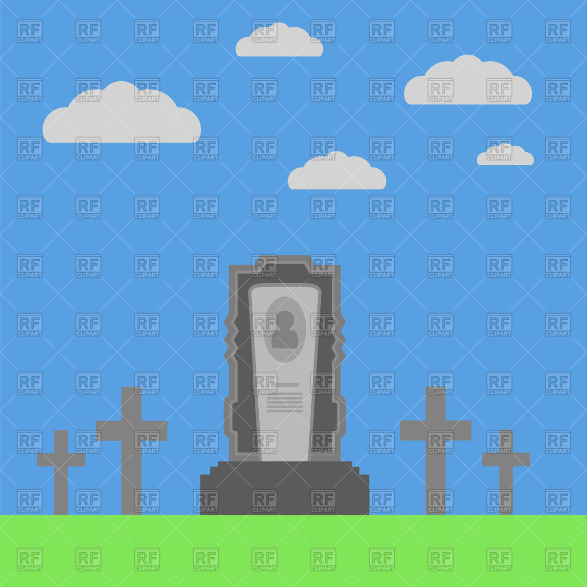 1200x1200 Gravestone On Cemetery Vector Image Of Objects