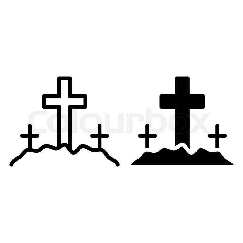800x800 Graveyard Line And Glyph Icon Stock Vector Colourbox