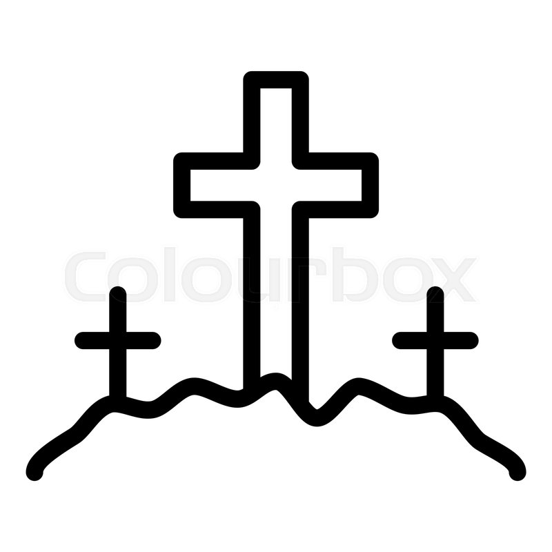 800x800 Graveyard Line Icon Cemetery Vector Stock Vector Colourbox