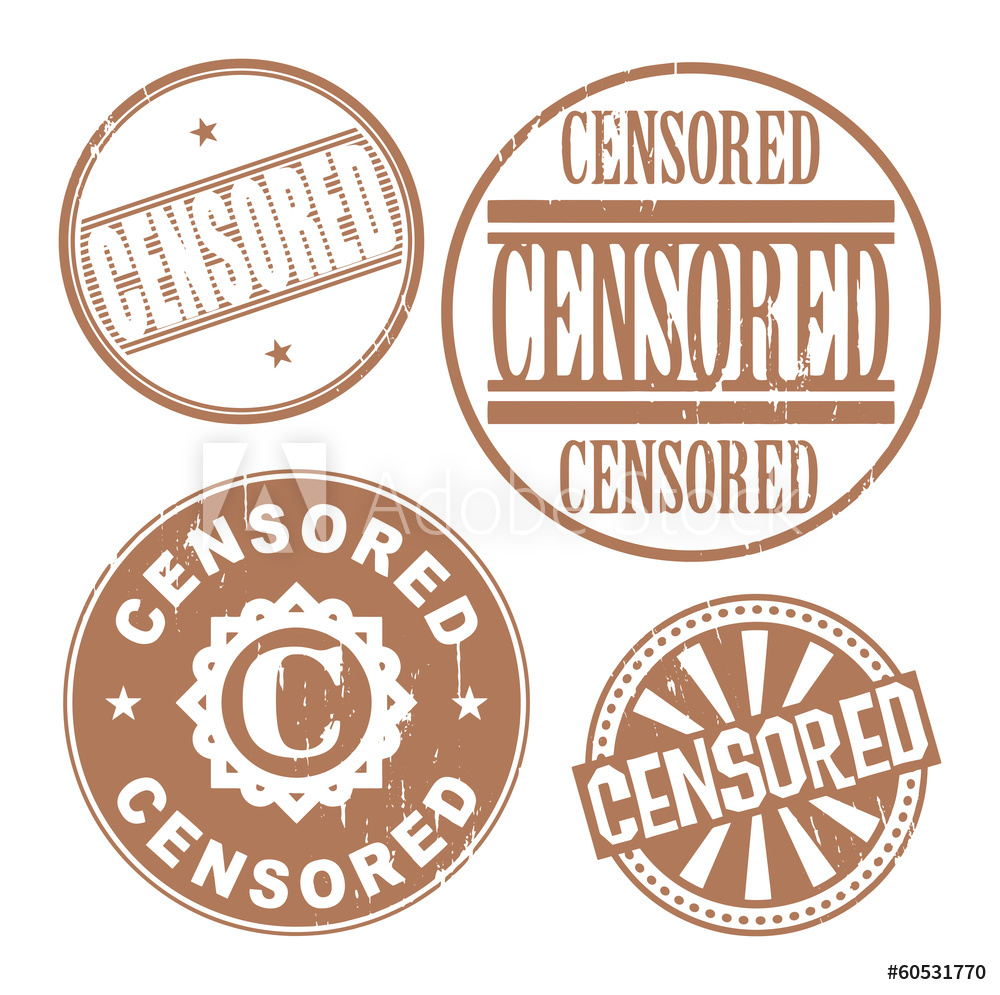 1000x995 Photo Art Print Grunge Rubber Stamp Set With The Text Censored