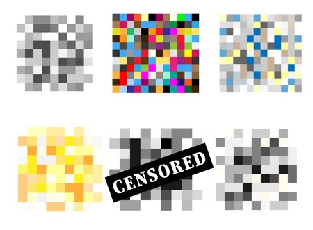450x331 Set Of Pixel Censored Signs Black Censor Bar Concept Vector