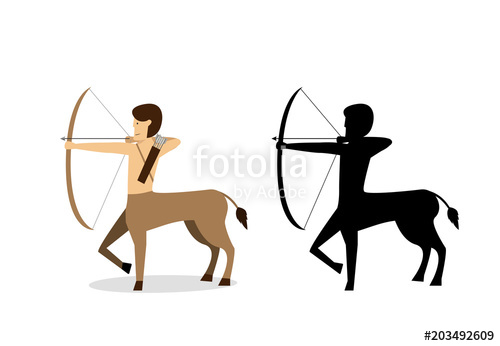 500x346 Centaur Archer In Flat And Silhouette Style Vector Stock Image
