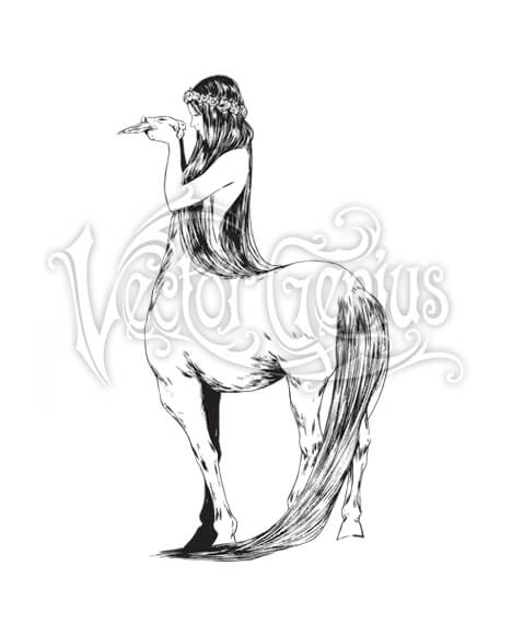 468x580 Centaur With Dove Fantasy Clipart