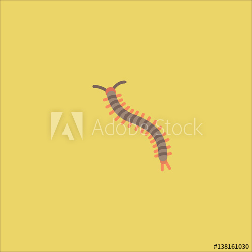 Centipede Icon Flat Design 500x500 Centipede Icon Flat Design