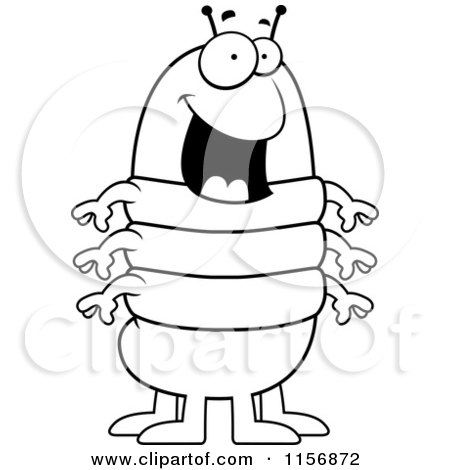 Cartoon Clipart Of A Black And White Happy Standing Centipede 450x470 Cartoon Clipart Of A Black And White Happy Standing Centipede