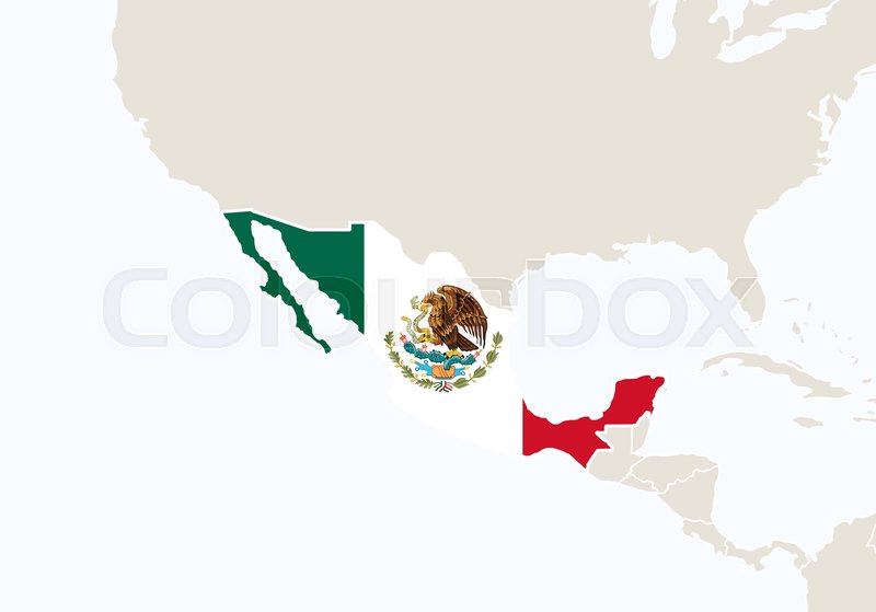800x559 Central America With Highlighted Stock Vector Colourbox