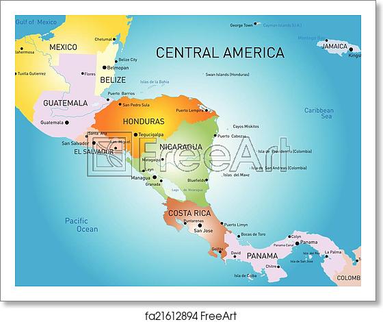 Central America Map Vector at Vectorified.com | Collection of Central ...