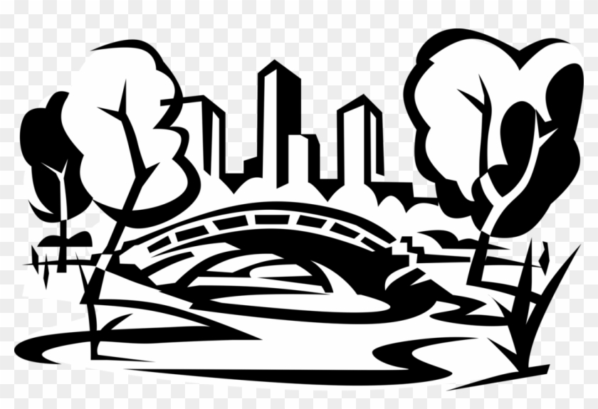 840x575 Vector Illustration Of Central Park Bridge, New York
