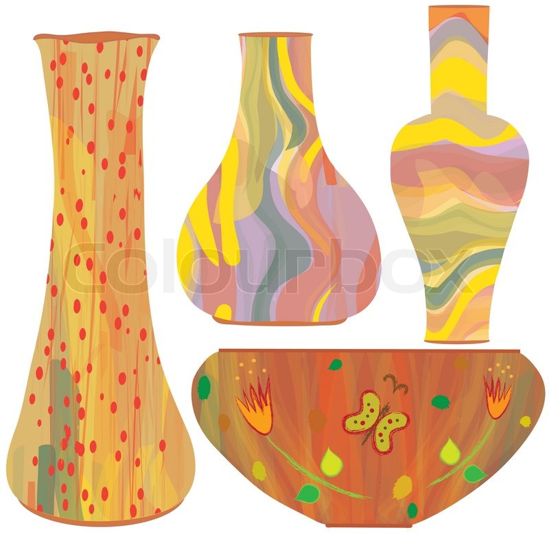 800x779 Collection Of Ceramic Vases With Stock Vector Colourbox