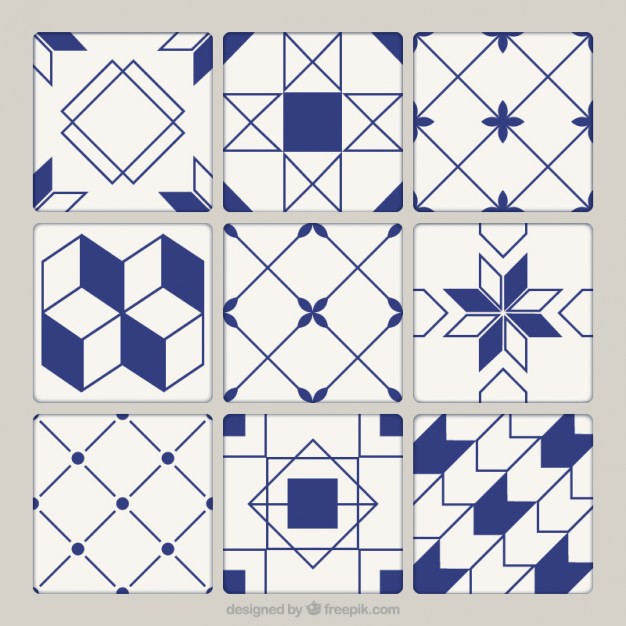 626x626 Geometric Ceramic Tiles Collection Vector Premium Download