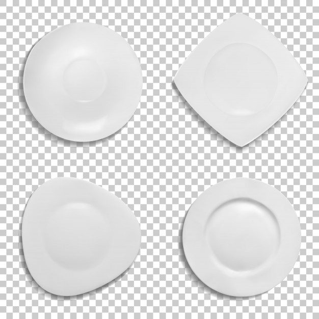 626x626 Plates Different Shapes Illustration Isolated Realistic Models