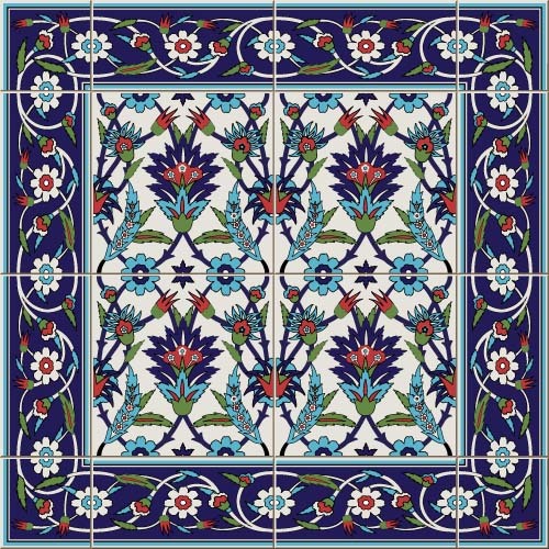 500x500 Ceramic Tile Floral Decor Pattern Vector Free Download